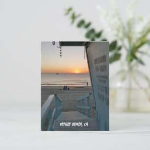 Carte Postale Tour de Sauveteur au Coucher du Soleil - Plage de