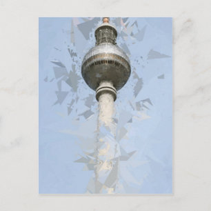 Carte Postale Tour de télévision de Berlin Art abstrait Voyage A