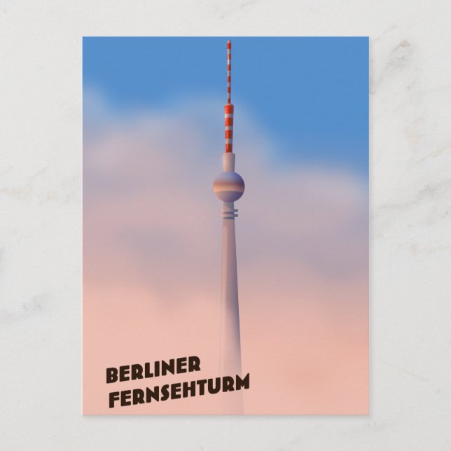Carte Postale Tour de télévision de Berlin, Fernsehturm de Berli (Devant)