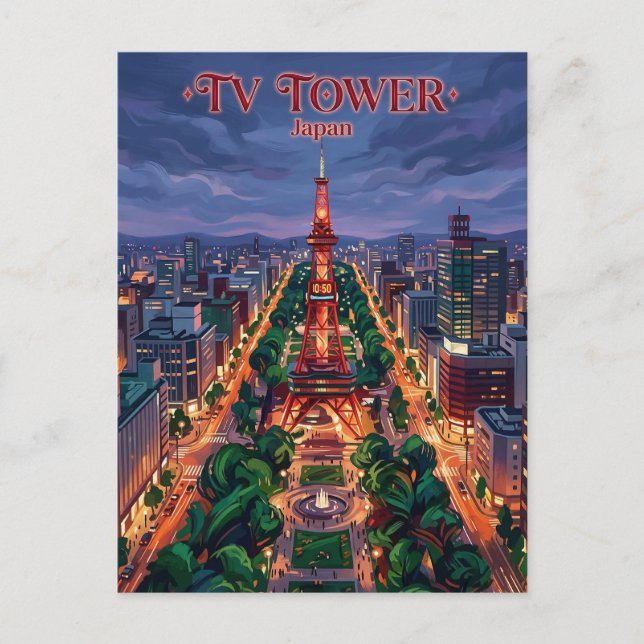 Carte Postale Tour de télévision de Sapporo Japon (Devant)