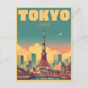 Carte Postale Tour de Tokyo Japon Voyages cadeaux vintages