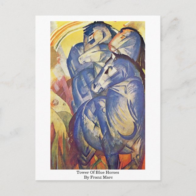 Carte Postale Tour Des Chevaux Bleus Par Franz Marc (Devant)