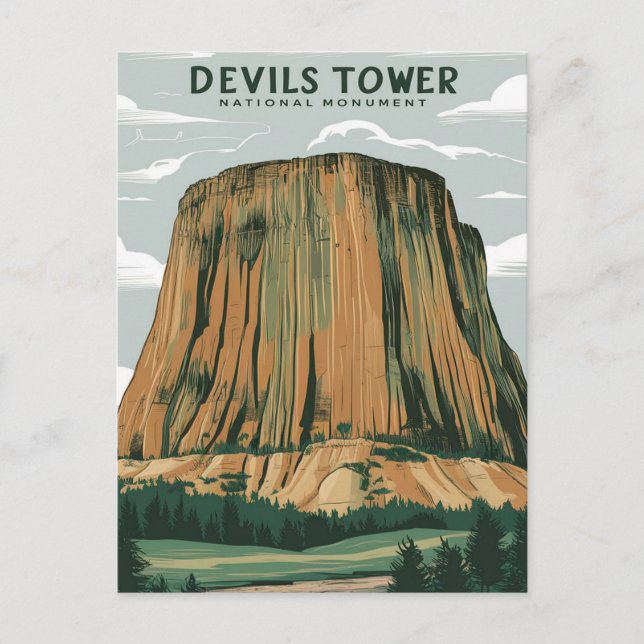 Carte Postale Tour Devils Monument National Styliste Peinture (Devant)