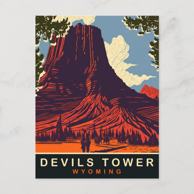 Carte Postale Tour Devils Tower, Wyoming (Devant)