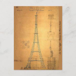 Carte Postale Tour Eiffel 1884