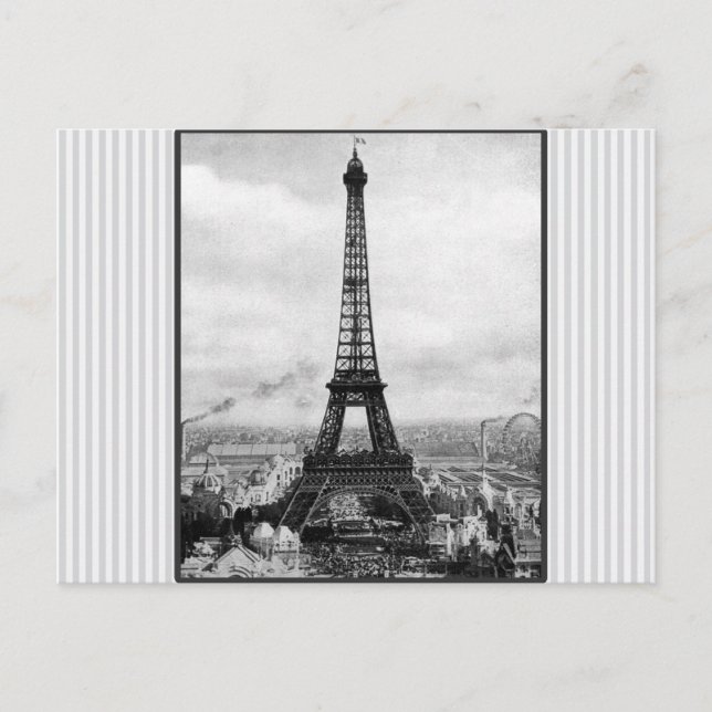 Carte Postale Tour Eiffel À Paris Vintage (Devant)
