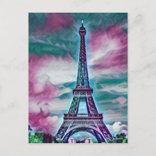 Carte Postale Tour Eiffel Abstraite