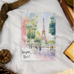 Carte Postale Tour Eiffel Aquarelle Dreamscape