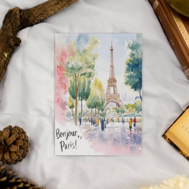 Carte Postale Tour Eiffel Aquarelle Dreamscape (Créateur téléchargé)