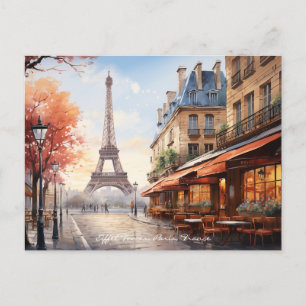 Carte Postale Tour Eiffel Aquarelle Paris France Travel Art