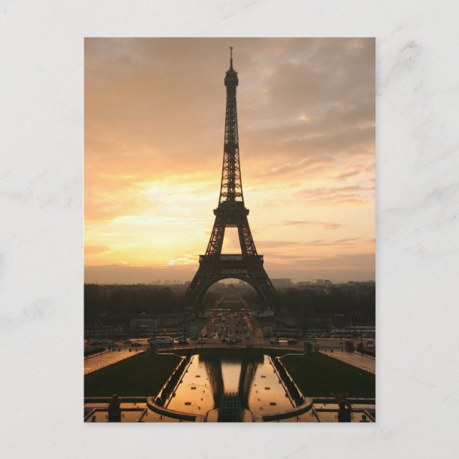 Carte Postale Tour Eiffel au lever de soleil du Trocadero (Devant)