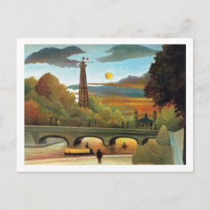 Carte Postale Tour Eiffel coucher de soleil Henri Rousseau