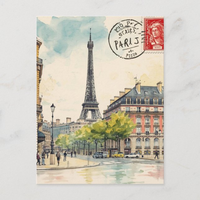 Carte Postale Tour Eiffel de Paris (Devant)