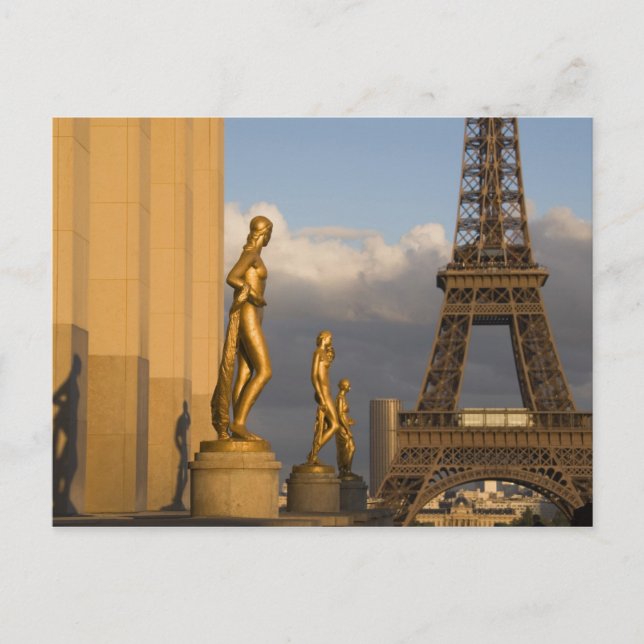 Carte Postale Tour Eiffel depuis le Palais de Chaillot, Paris, (Devant)