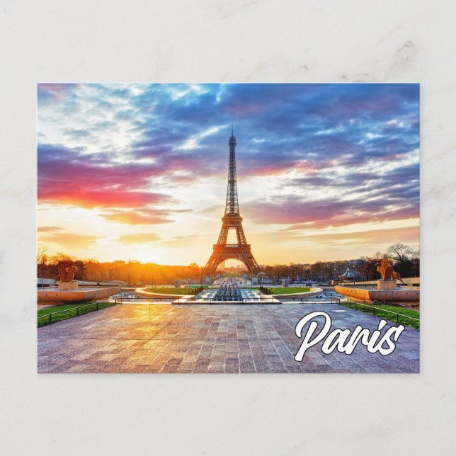 Carte Postale Tour Eiffel En Beau Paris, France (Devant)