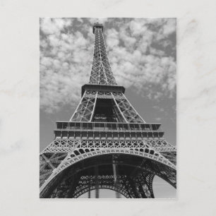 Carte Postale Tour Eiffel en noir et blanc