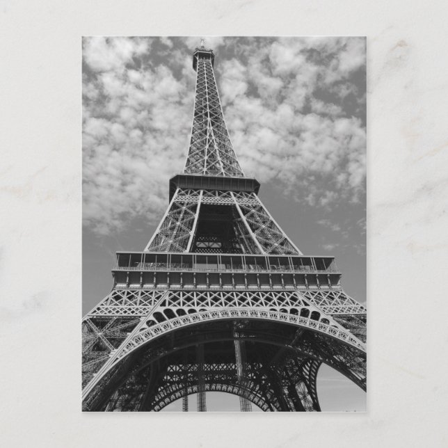 Carte Postale Tour Eiffel en noir et blanc (Devant)