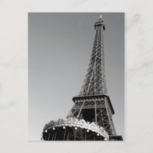 Carte Postale Tour Eiffel en noir et blanc