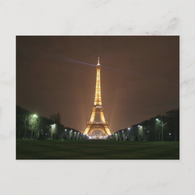 Carte Postale Tour Eiffel en soirée (Devant)