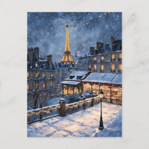 Carte Postale Tour Eiffel La nuit d'hiver