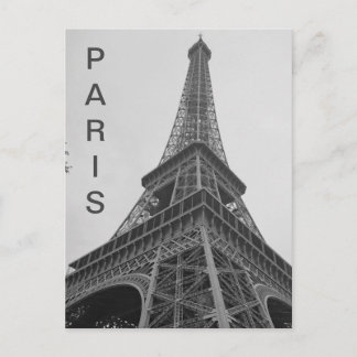 Carte Postale Tour Eiffel Noir & Blanc à Paris France Voyage