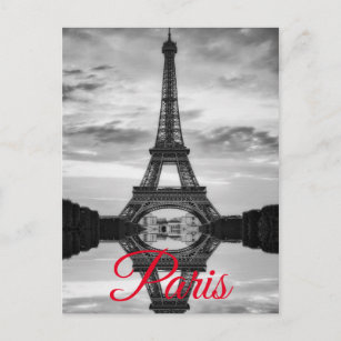 Carte Postale Tour Eiffel Noir Blanc Paris Voyage en Europe