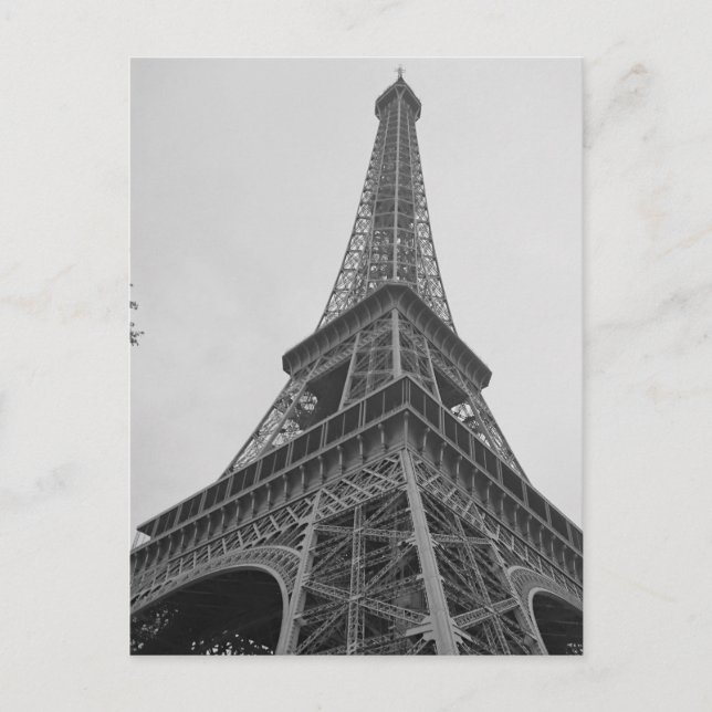 Carte Postale Tour Eiffel noir et blanc à Paris (Devant)