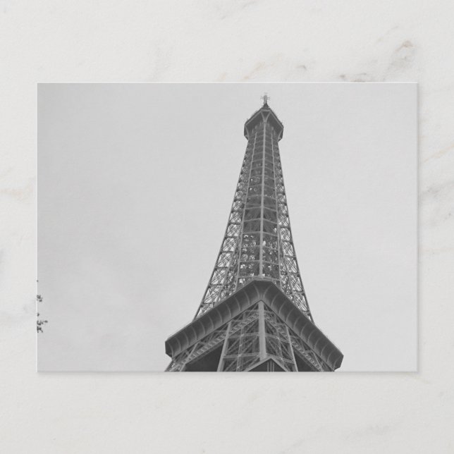 Carte Postale Tour Eiffel noir et blanc à Paris (Devant)