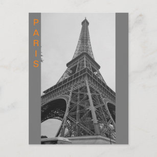 Carte Postale Tour Eiffel noir et blanc à Paris France Voyage