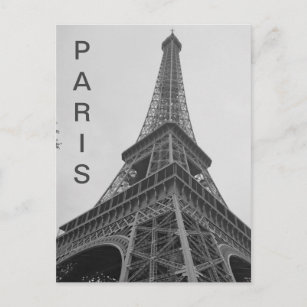 Carte Postale Tour Eiffel noir et blanc à Paris France Voyage