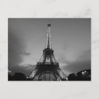 Tour Eiffel noir et blanc à Paris Nuit en ville