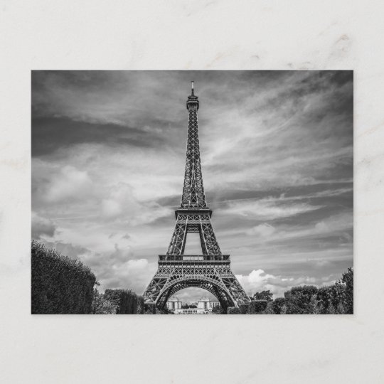 Carte Postale Tour Eiffel Noir Et Blanc Paris France Zazzle Fr