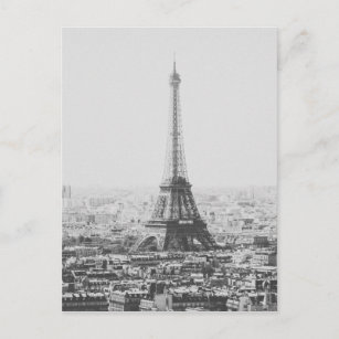 Carte Postale Tour Eiffel noir et blanc Paris Photographie
