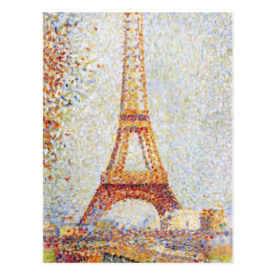 Carte Postale Tour Eiffel Par Seurat Zazzle Fr