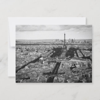 Carte Postale Tour Eiffel & Parc à Paris en noir blanc