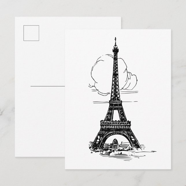 Carte Postale Tour Eiffel Paris (Devant / Derrière)