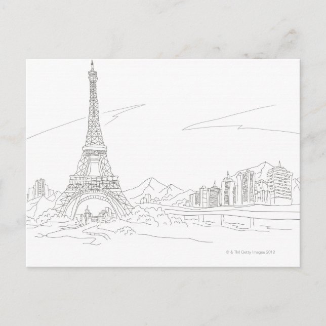 Carte Postale Tour Eiffel, Paris (Devant)