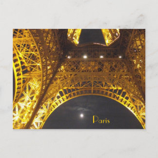 Carte Postale Tour Eiffel Paris au clair de lune