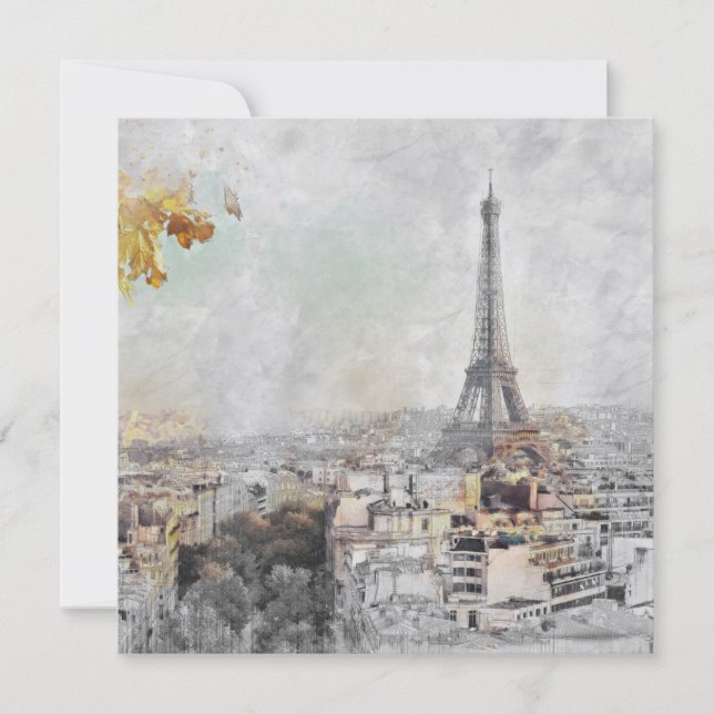 Carte postale Tour Eiffel Paris - Cadeau Vintage v (Devant)