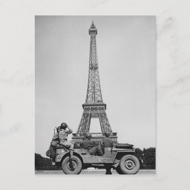 Carte Postale Tour Eiffel Paris France 2ÈME GUERRE MONDIALE (Devant)