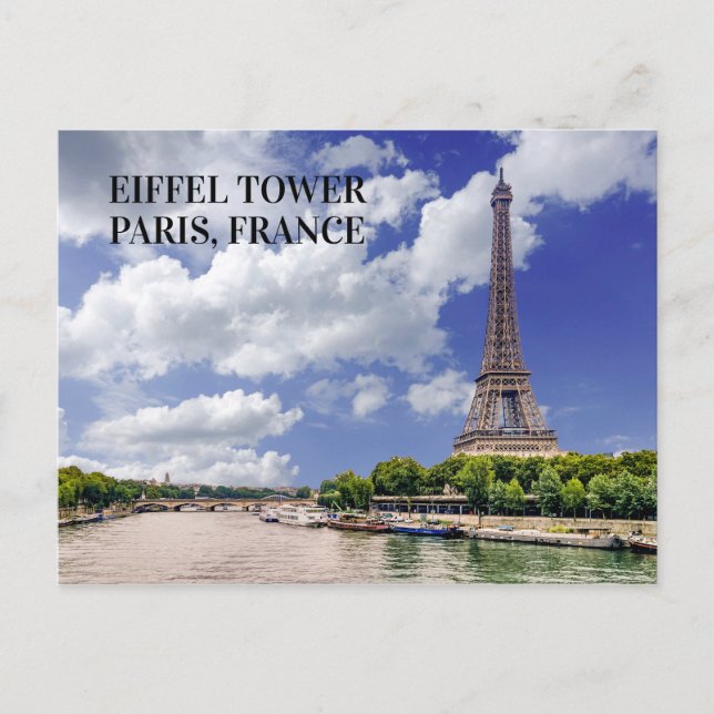 Carte Postale Tour Eiffel Paris France Rivière Seine (Devant)