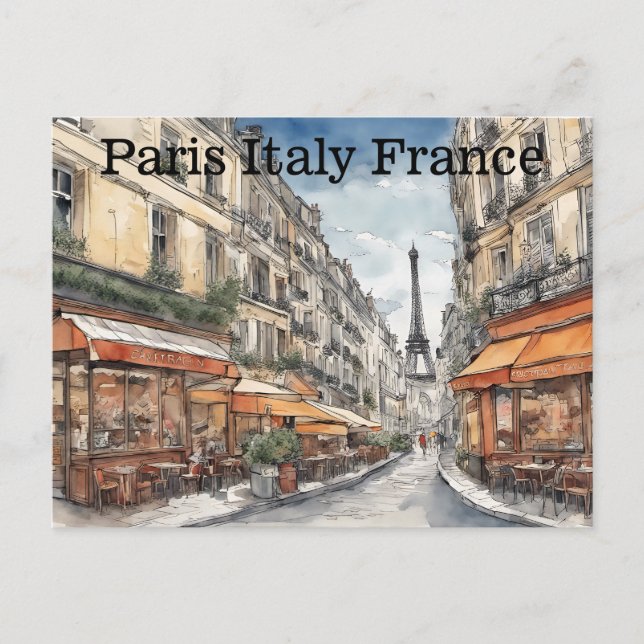 Carte Postale Tour Eiffel Paris France Scène de ville  (Devant)