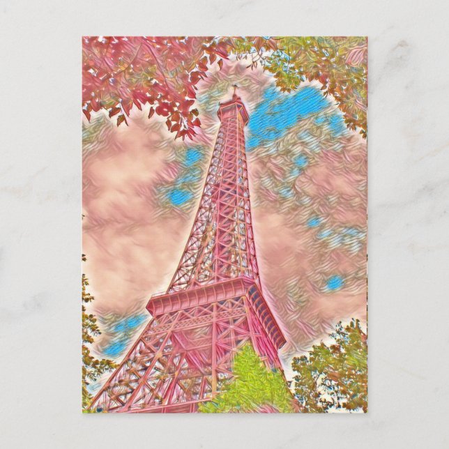 Carte postale Tour Eiffel Paris Impressionniste (Devant)