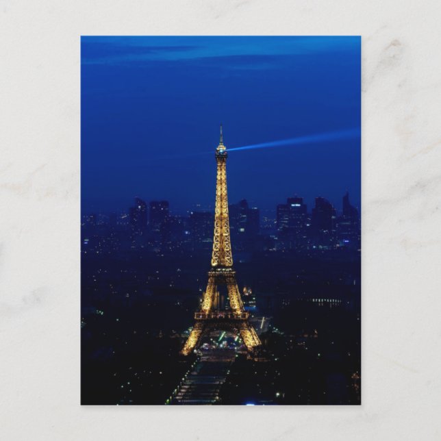 Carte Postale Tour Eiffel Paris La Nuit (Devant)