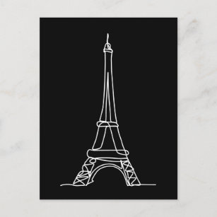 Carte Postale Tour Eiffel Paris Ligne minimaliste Art