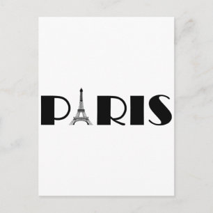 Carte Postale Tour Eiffel Paris Noir & Blanc