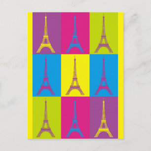 Carte Postale Tour Eiffel Paris Pop Art