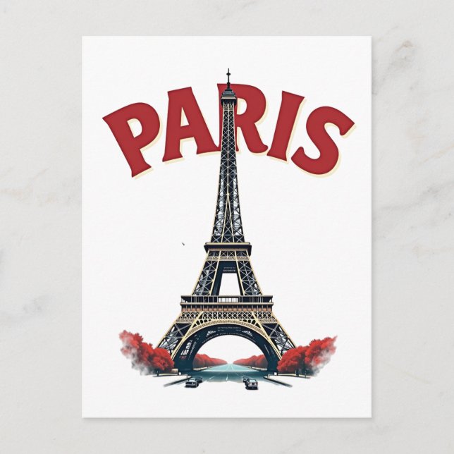 Carte Postale Tour Eiffel, Paris, retro (Devant)