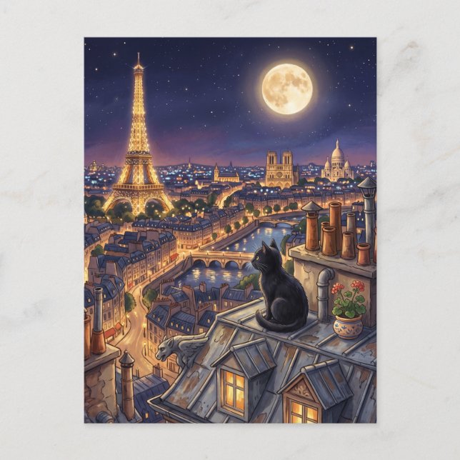 Carte Postale Tour Eiffel Paris Toits France (Devant)