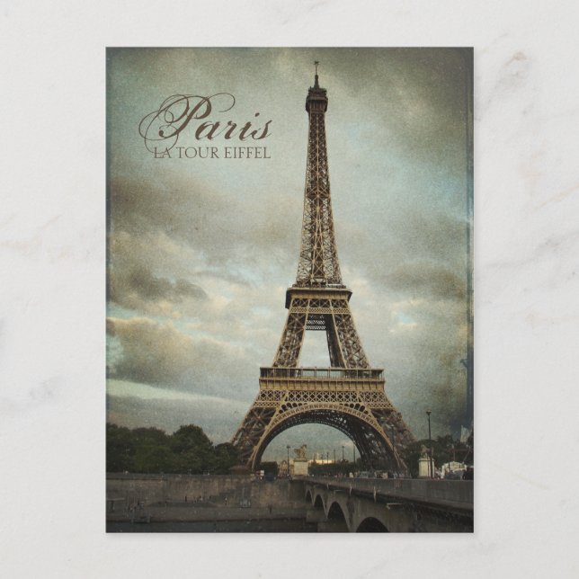 Carte Postale Tour Eiffel Paris vintage (Devant)